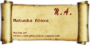 Matuska Alexa névjegykártya
